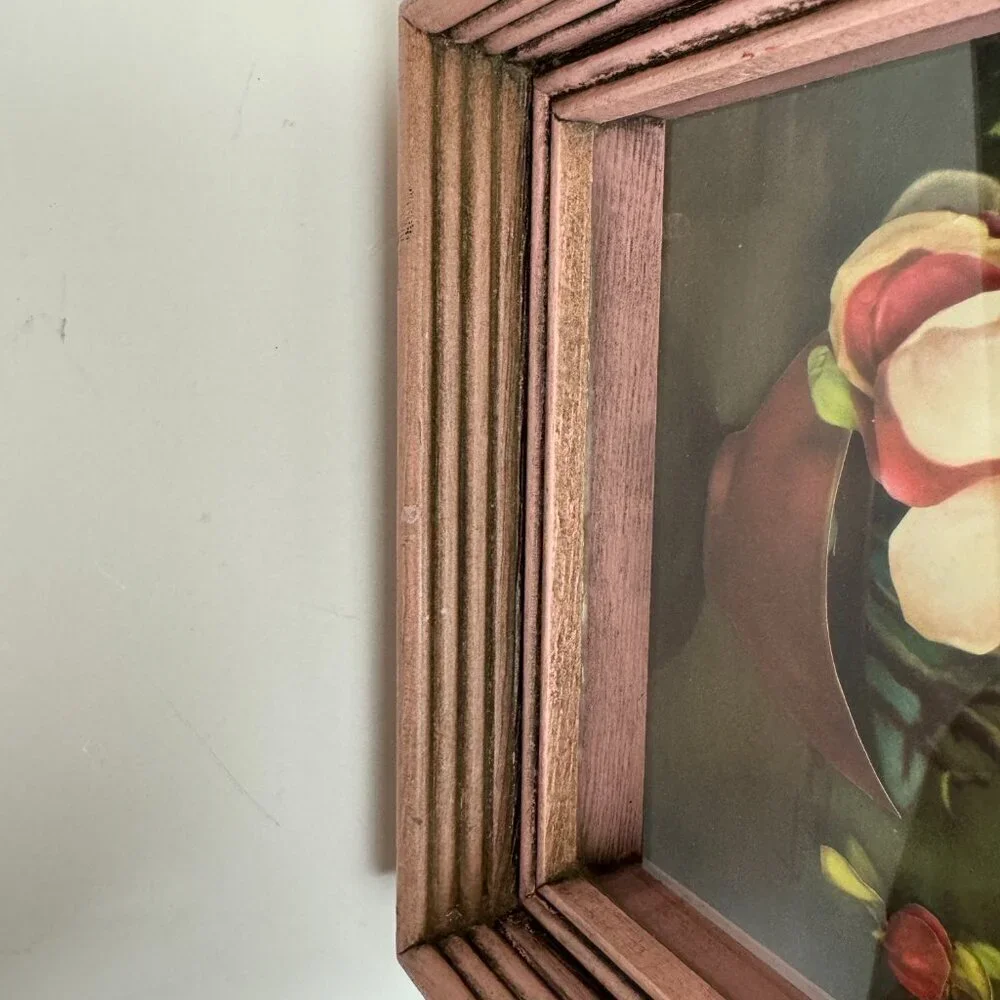 Antique Vintage 1972s  Wall Decor Wooden Frame - Display 3D  